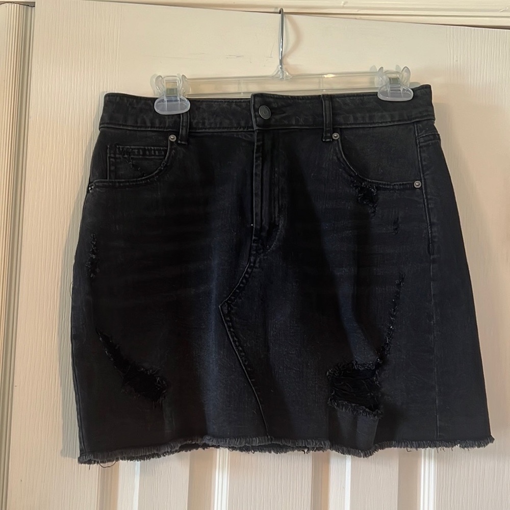 Wild Fable Black Ripped Denim Skirt